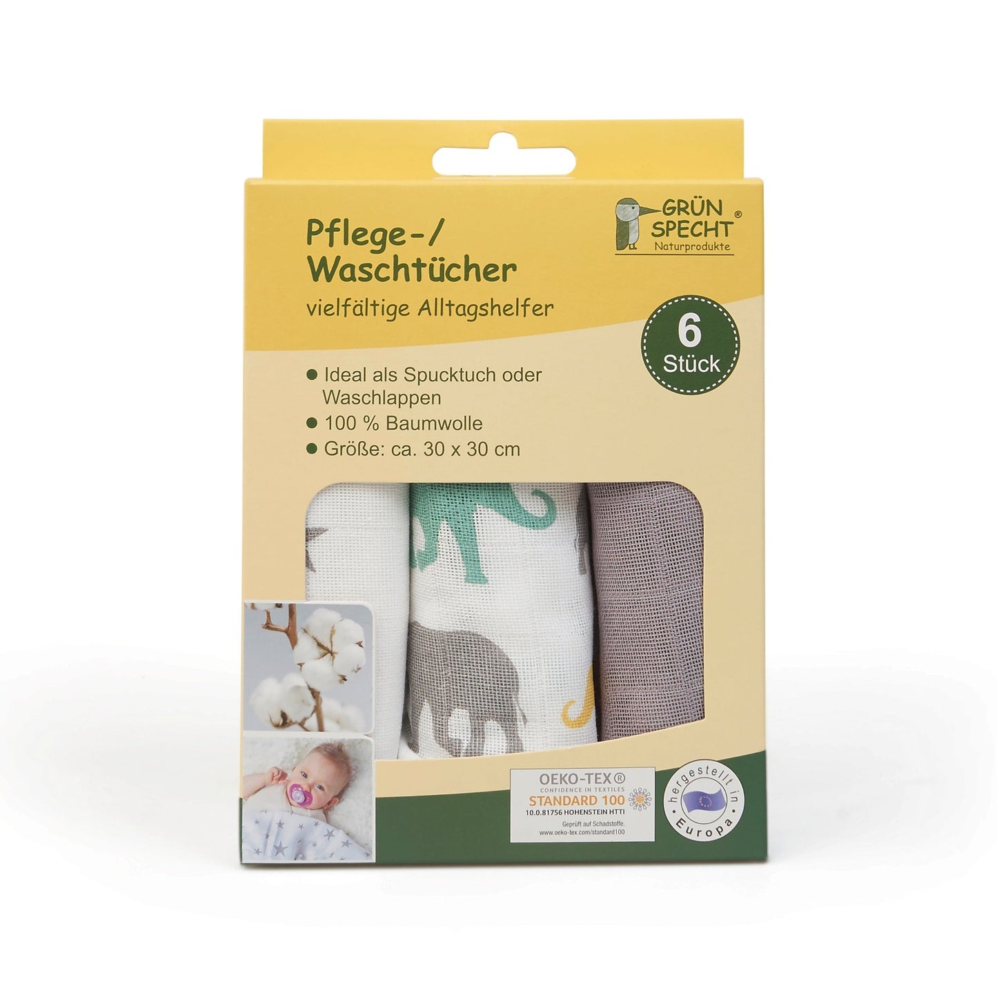 Pflege - /Waschtücher - 1501-V5 - GRÜNSPECHT Naturprodukte