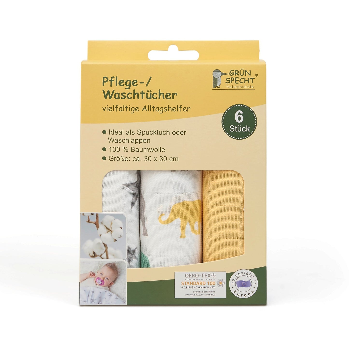 Pflege - /Waschtücher - 1501-V6 - GRÜNSPECHT Naturprodukte