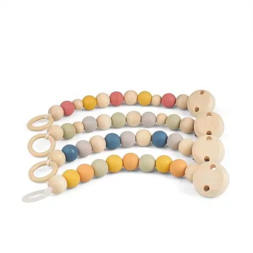 Schnullerkette mit Kautschuk - und Holzperlen - 693-V1 - GRÜNSPECHT Naturprodukte