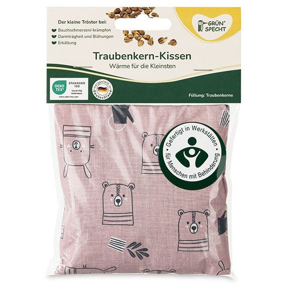 Traubenkern - Kissen, 12 x 12 cm - 152-V6 - GRÜNSPECHT Naturprodukte