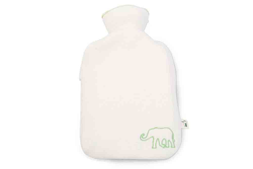 Naturkautschuk-Wärmflasche mit Bio-Bezug, 0,8 Liter