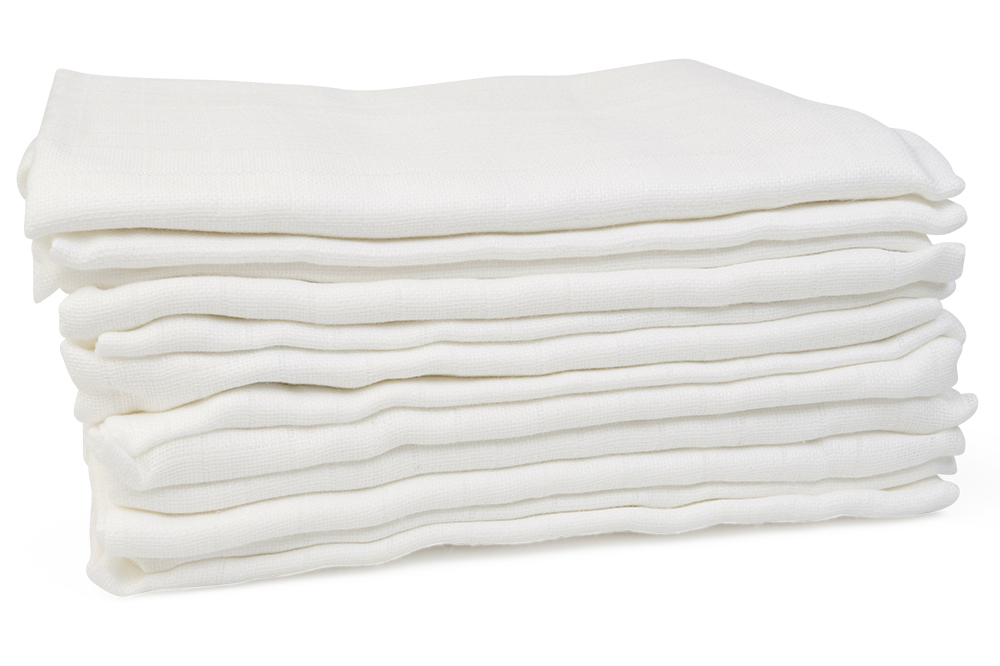 Muslin nappies, white